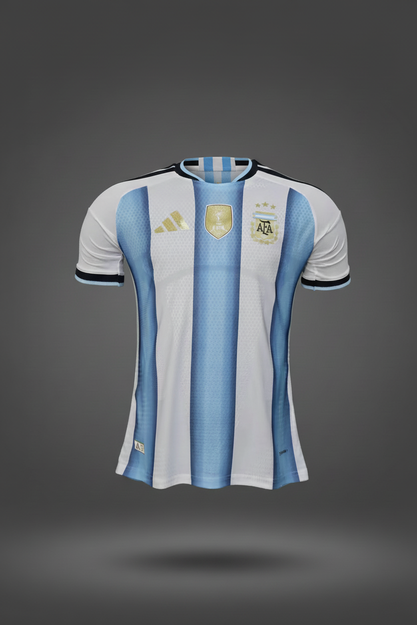 Camisa Argentina sin cuello negro