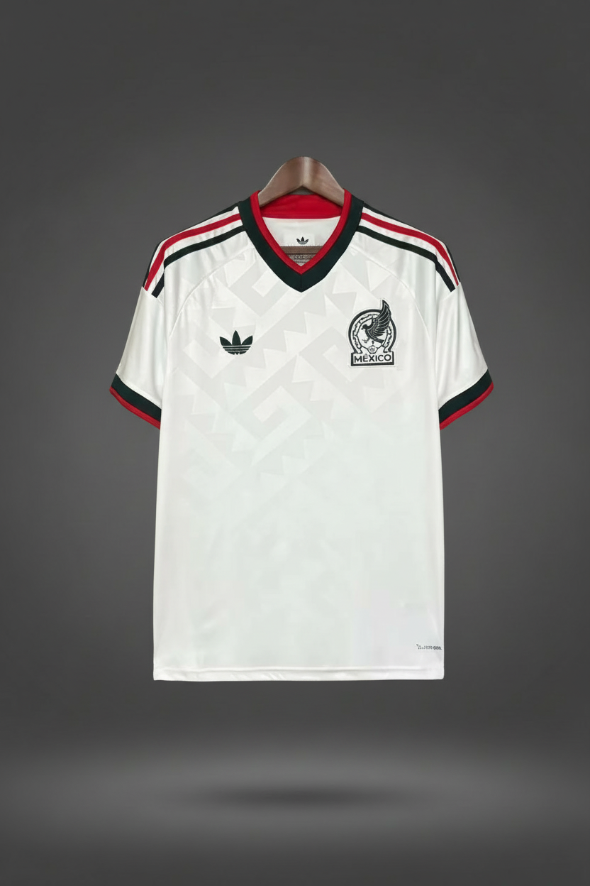 Camiseta México blanca fondo gris