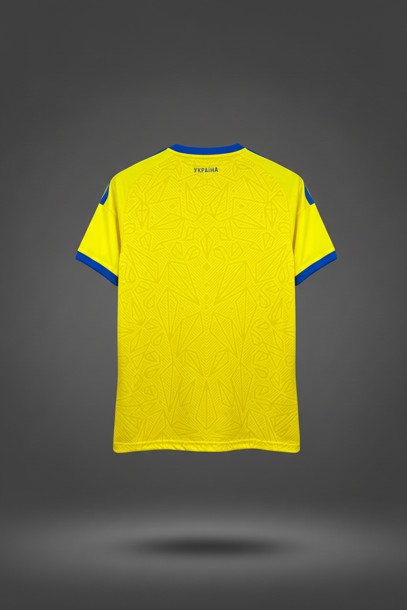 Jersey Ucrania trasero con fondo Brasil